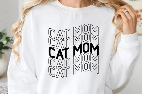 Charming Cat Mom SVG for Embroidery Projects